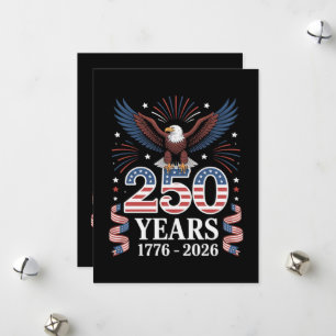 Tarjeta Festiva 250 Aniversario EE. UU. 1776 2026 Águila Patriótic