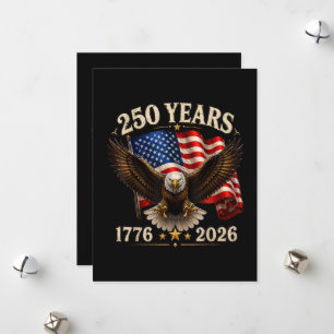 Tarjeta Festiva 250 Aniversario USA Águila Patriótica 250º