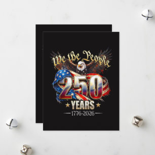 Tarjeta Festiva 250 años 4 de julio aniversario 250 americano