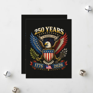 Tarjeta Festiva 250 años América 1776 2026 250 aniversario 