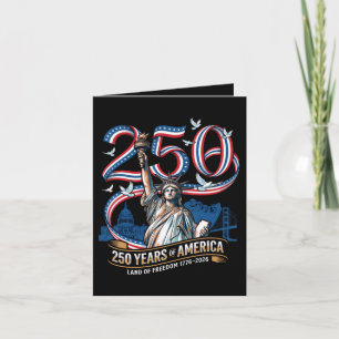 Tarjeta Festiva 250 Años Aniversario América 1776 2026 