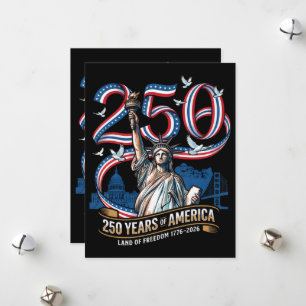 Tarjeta Festiva 250 años aniversario de América 1776 2026