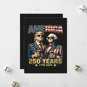 Tarjeta Festiva 250 años Aniversario de América 250º Trump 
