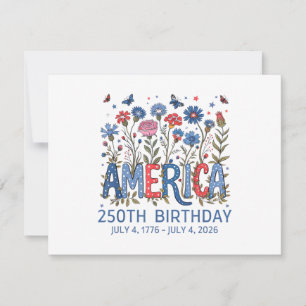 Tarjeta Festiva 250 Años Aniversario de América Cumpleaños 250 de