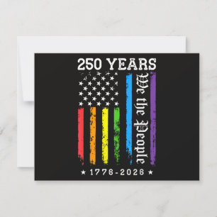 Tarjeta Festiva 250 años de la bandera del orgullo LGBT de EE. UU.
