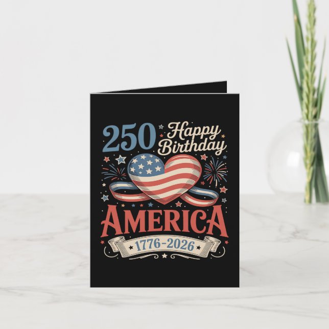 Tarjeta Festiva 250 cumpleaños EE. UU. 250 años (Anverso)