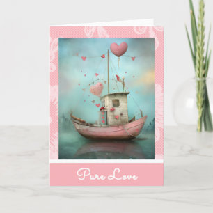 Tarjeta Festiva *~* 2 AP51 Love Boat Hearts Romantic Valentine