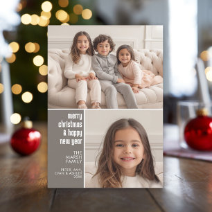 Tarjeta Festiva 2 Collages de fotos Navidades mínimos navidades de
