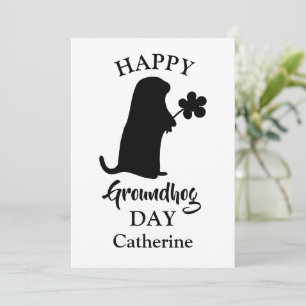 Tarjeta Festiva 2 de febrero   Nombre personalizado del Feliz Día 