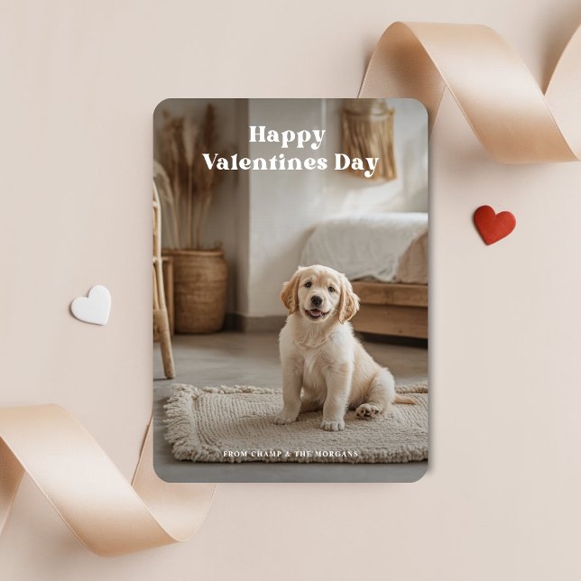 Tarjeta Festiva 2 Día de San Valentín retro de perro Mascota de po (Subido por el creador)