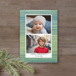 Tarjeta Festiva 2 Foto - Azul abstracto moderno - Descarga instant