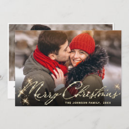 Tarjeta Festiva 2 FOTOS: Navidades de oro modernos saludan