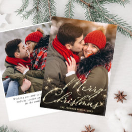 Tarjeta Festiva 2 FOTOS: Navidades de oro modernos saludan