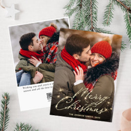 Tarjeta Festiva 2 FOTOS: Navidades de oro modernos saludan