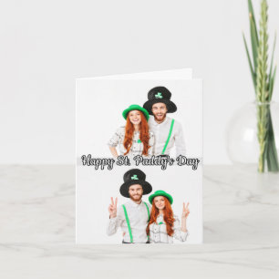 Tarjeta Festiva 2-fotos San Patrick's Day Shamrock Irish Celtic
