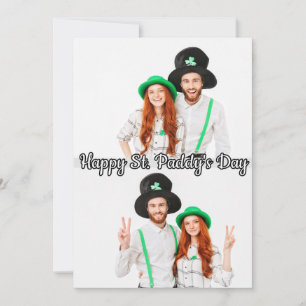Tarjeta Festiva 2-fotos San Patrick's Day Shamrock Irish Celtic