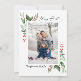 Tarjeta Festiva 2 Navidades de la acuarela de la foto Mistletoe Ho