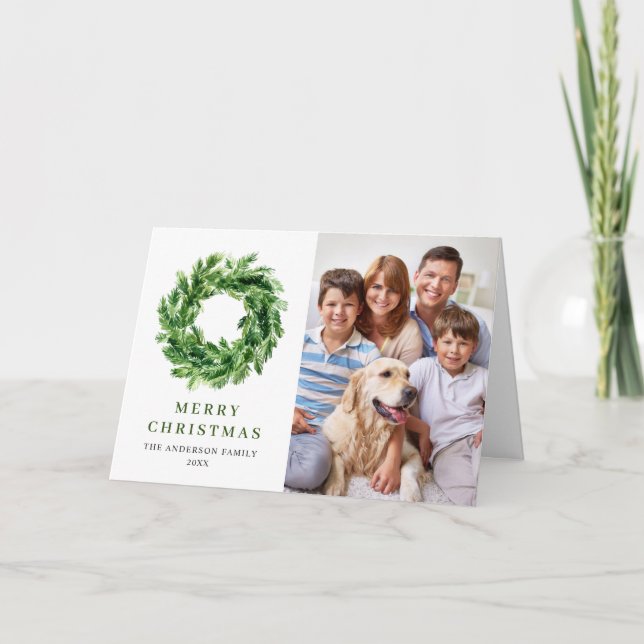 Tarjeta Festiva 2 Navidades de la rama de la pina festiva (Anverso)