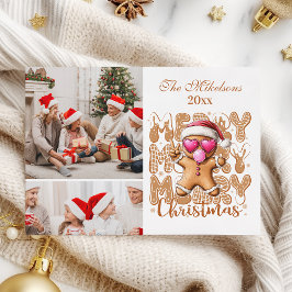 Tarjeta Festiva 2 Navidades de Photo Cute Gingerbread