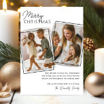 Tarjeta Festiva 2 Navidades fotográficos mínimos<br><div class="desc">¿Desea añadir un toque personal a sus saludos de vacaciones de este año? ¡Nuestras tarjetas de Navidad modernas son sólo el boleto! Con un fresco fondo blanco invernal para evocar el frío de la temporada, y espacio para no una, sino dos de tus fotos favoritas, estas cartas son un canvas...</div>