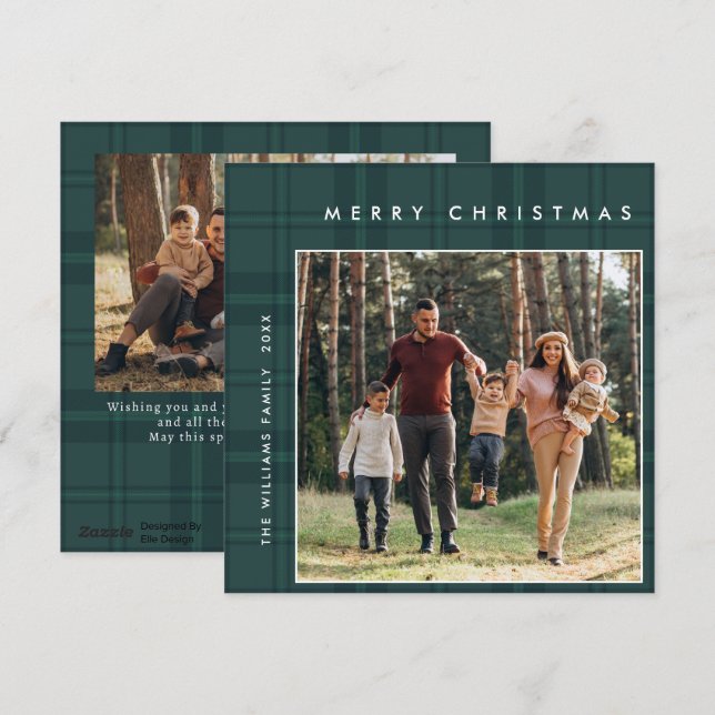 Tarjeta Festiva 2 Navidades retro fotográfico invitan al saludo (Anverso / Reverso)