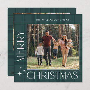 Tarjeta Festiva 2 Navidades retro fotográfico invitan al saludo