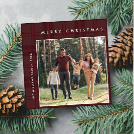 Tarjeta Festiva 2 Navidades retro fotográfico invitan al saludo