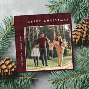 Tarjeta Festiva 2 Navidades retro fotográfico invitan al saludo