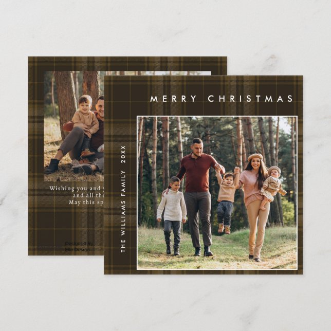 Tarjeta Festiva 2 Navidades retro fotográfico invitan al saludo (Anverso / Reverso)