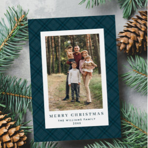 Tarjeta Festiva 2 Navidades retro fotográficos aplauden a Tartan G