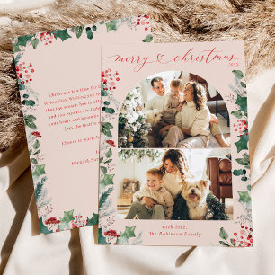 Tarjeta Festiva 2 Photo Arch Pastel Pink Merry Christmas