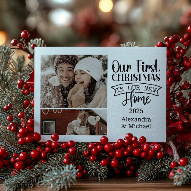 Tarjeta Festiva 2 Photo Minimalist Christmas First Home (Subido por el creador)