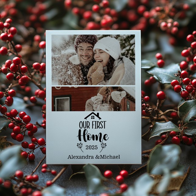 Tarjeta Festiva 2 Photo Minimialist Christmas Our First Home (Subido por el creador)