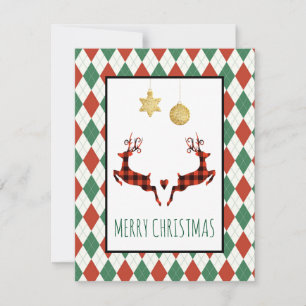 Tarjeta Festiva 2 saltos de ciervos Navidades