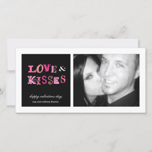 Tarjeta Festiva 311-Love & Kisses FUnky Valentines PhotoCard