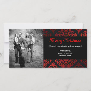 Tarjeta Festiva 311-Lujosamente Red Licorice Damask