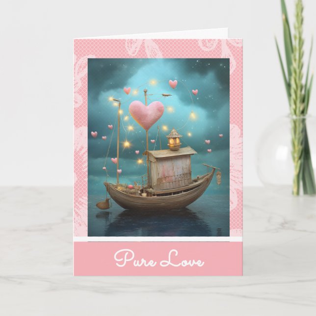Tarjeta Festiva *~* 33 AP51 Love Boat Hearts Romantic Valentine (Anverso)