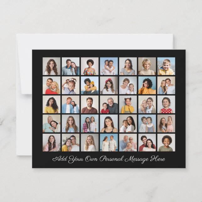 Tarjeta Festiva 35 Colage de Fotos Agrega tu Propio Mensaje (Anverso)