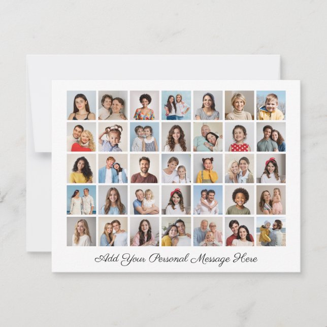 Tarjeta Festiva 35 Colage de Fotos Agrega tu Propio Mensaje (Anverso)