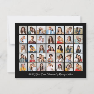 Tarjeta Festiva 35 Collage de fotos Añadir su propio saludo