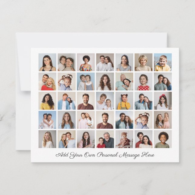Tarjeta Festiva 35 Collage de fotos Añadir su propio saludo (Anverso)