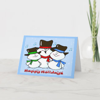 Tarjeta Festiva 3 Canto Snowmen