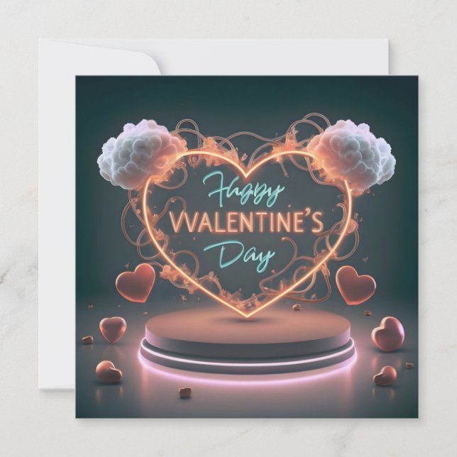 Tarjeta Festiva 3.d Regalar Feliz Día de San Valentín (Anverso)