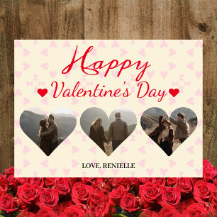 Tarjeta Festiva 3 día de San Valentín de collage fotográfico