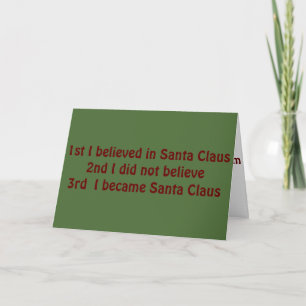 TARJETA FESTIVA 3 ETAPAS DE HOMBRES Y SANTA CLAUS POR SU AMOR DE S