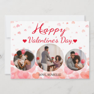 Tarjeta Festiva 3 foto día de San Valentín de collage de redondos