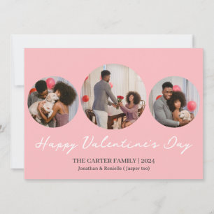 Tarjeta Festiva 3 foto día de San Valentín de collage de redondos