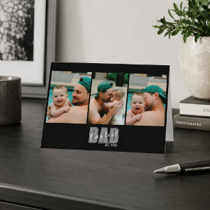 Tarjeta Festiva 3 Foto Papá Más Genial Est. Año Personalizado - Re
