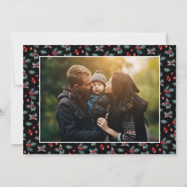 Tarjeta Festiva 3 Fotoelegante Pintado Holly | Peace Love Black (Reverso)