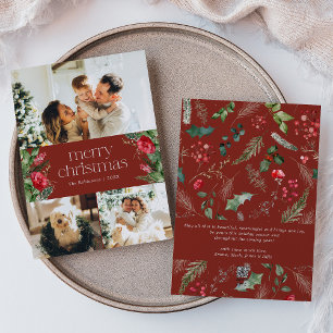 Tarjeta Festiva 3 Mensaje de Personalizado fotográfico Navidades b